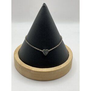 Silver Heart Charm Bracelet With Adjustable Chain